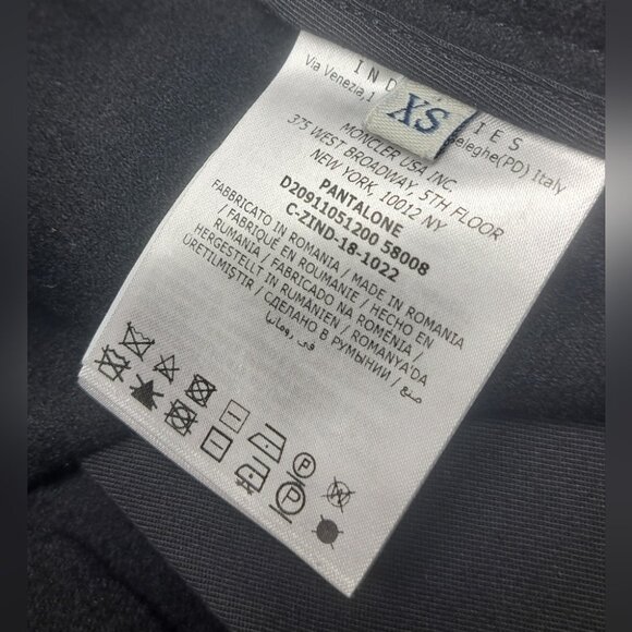 Moncler Men's Sweatpants Wool Nylon Black Size XS 28-31W - Picture 11 of 14